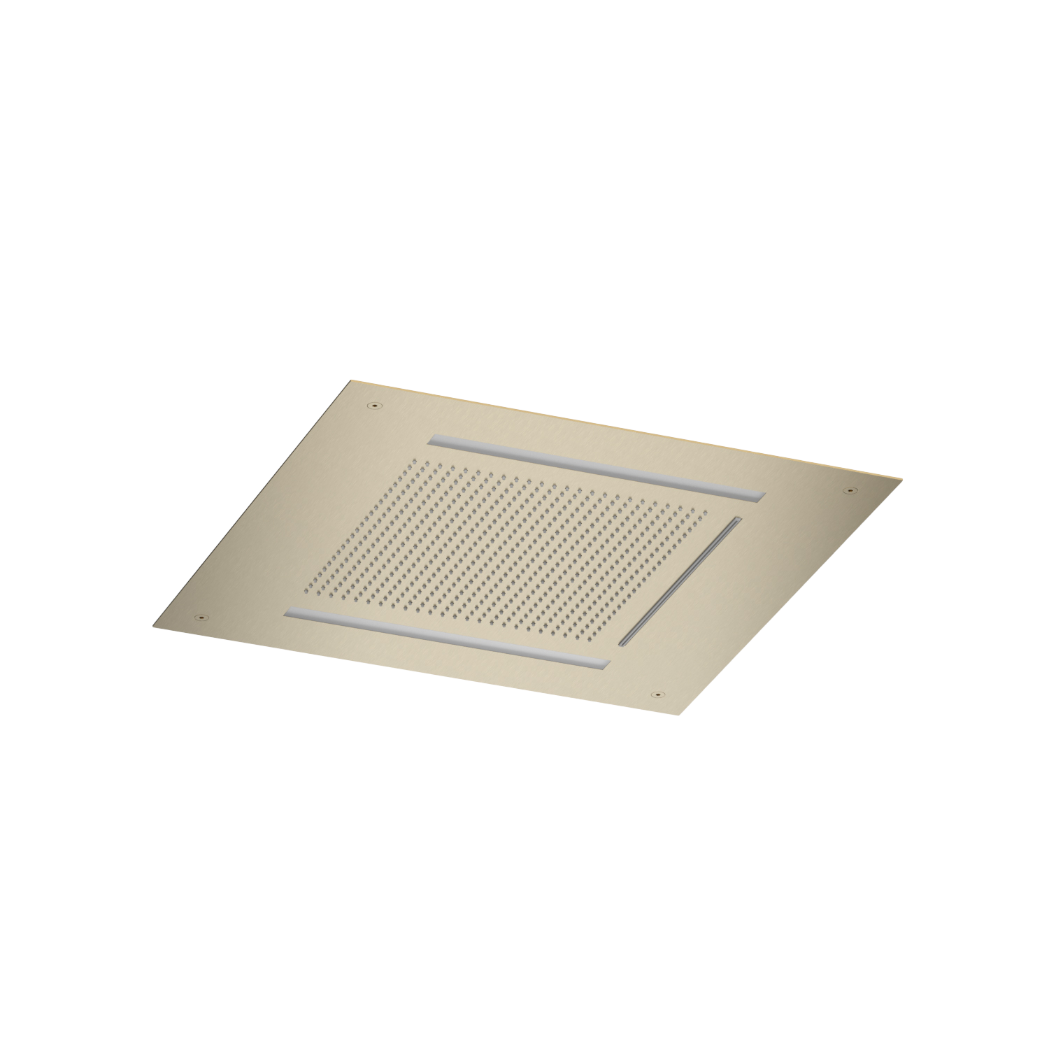 Inbouw hoofddouche met waterval en ledverlichting Ace AC146 — Geborsteld messing PVD