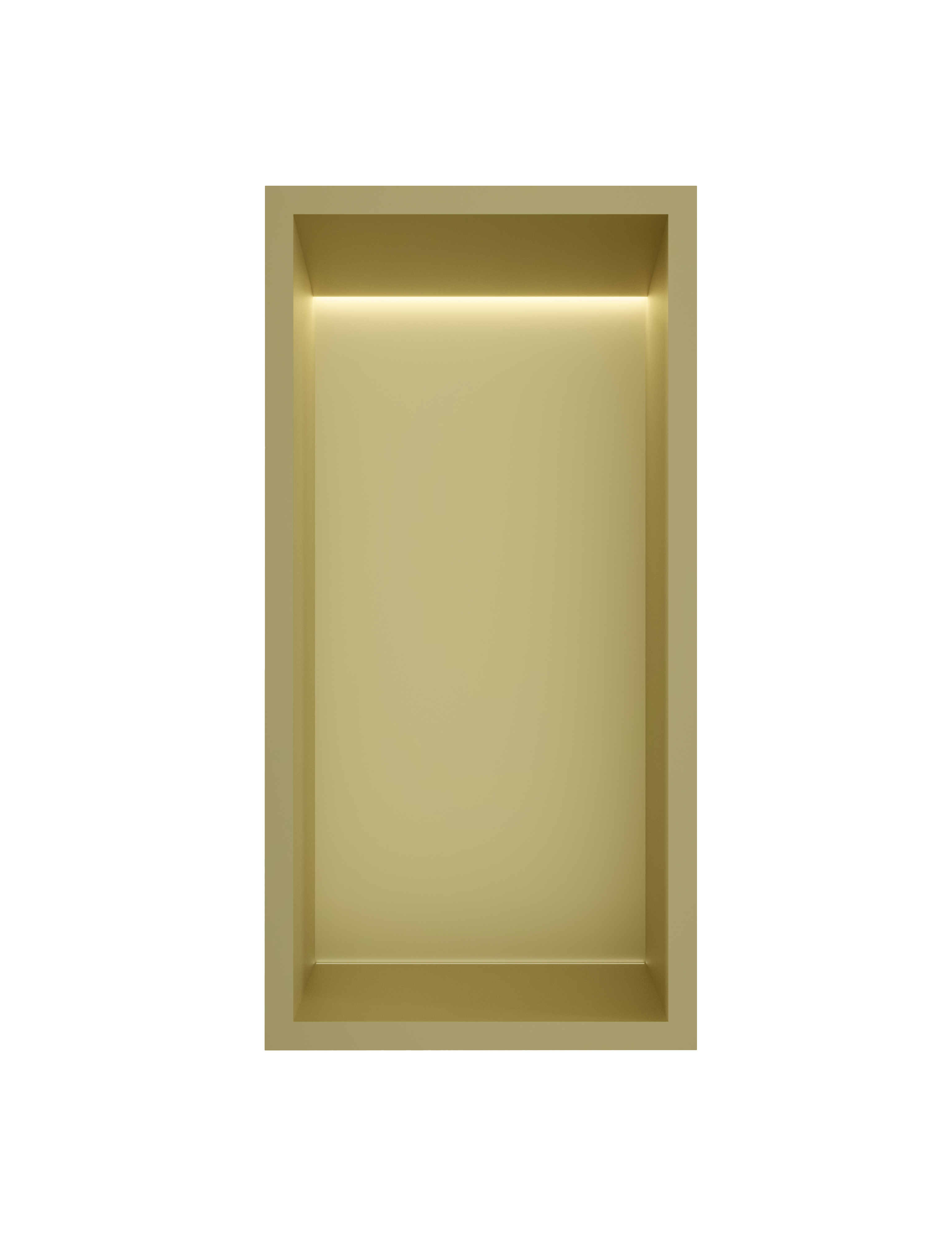 Inbouwnis 30x15x10cm met LED &More BOX015L — Geborsteld messing PVD