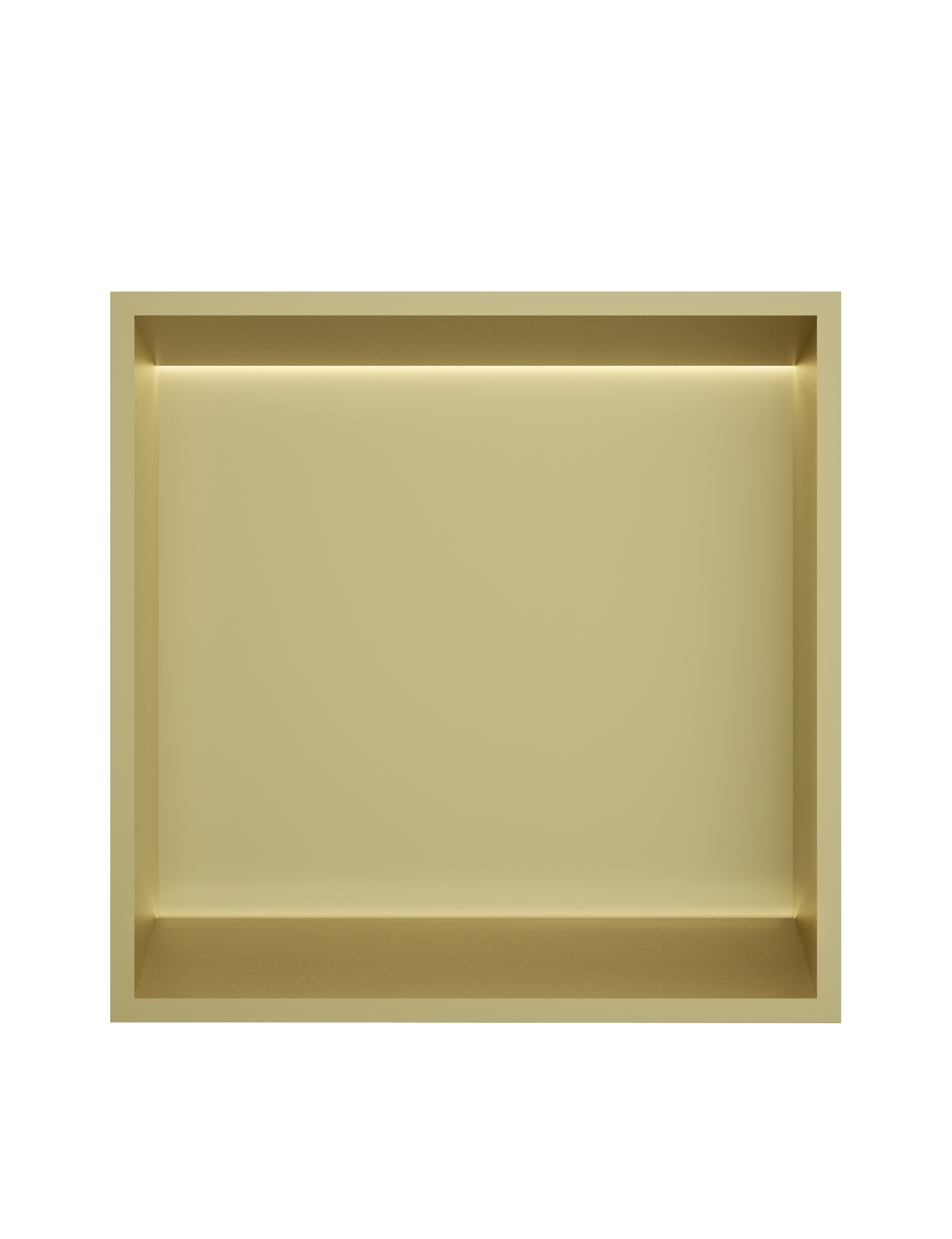 Inbouwnis 30x30x10cm met LED &More BOX030L — Geborsteld messing PVD