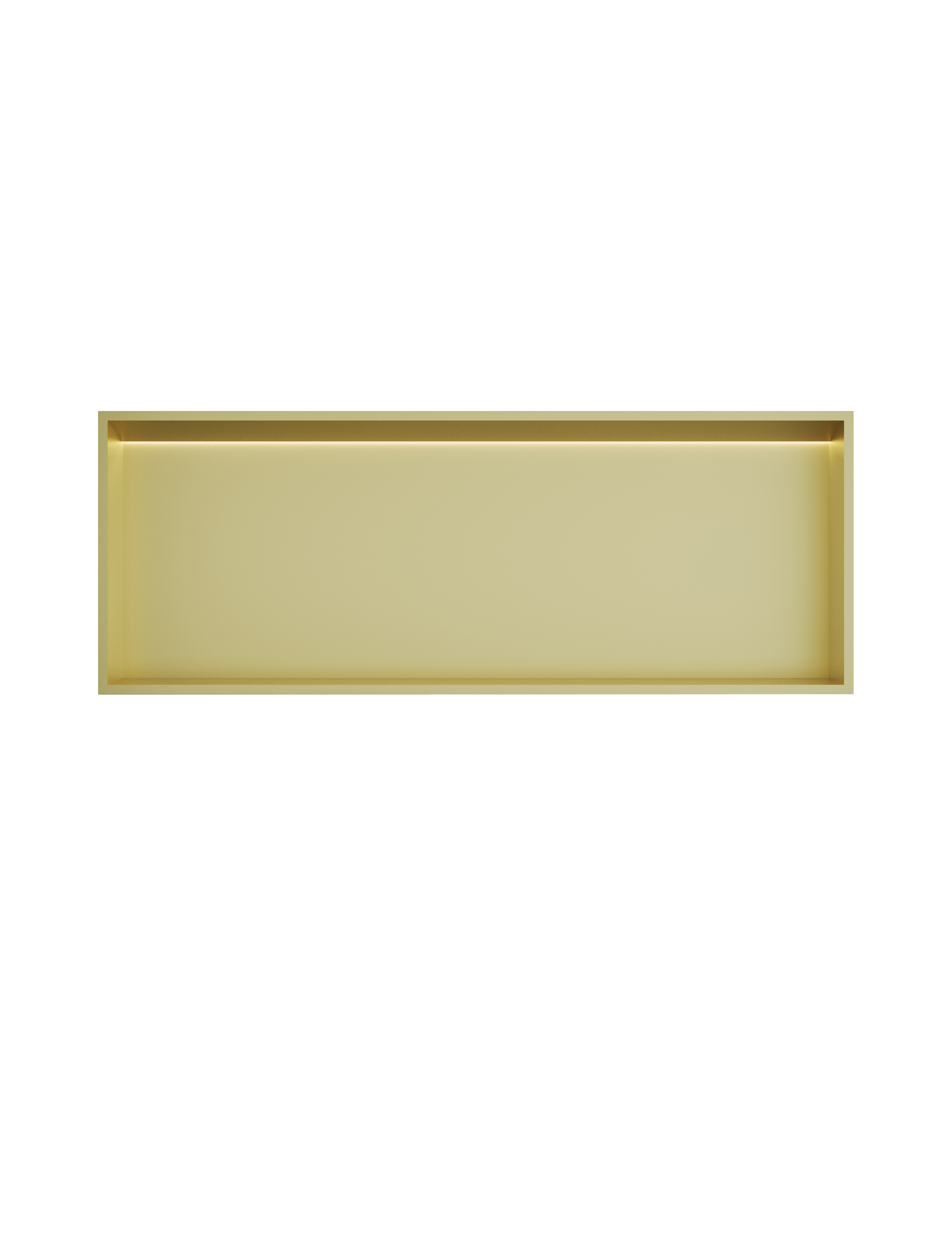Inbouwnis 30x80x10cm met LED &More BOX080L — Geborsteld messing PVD