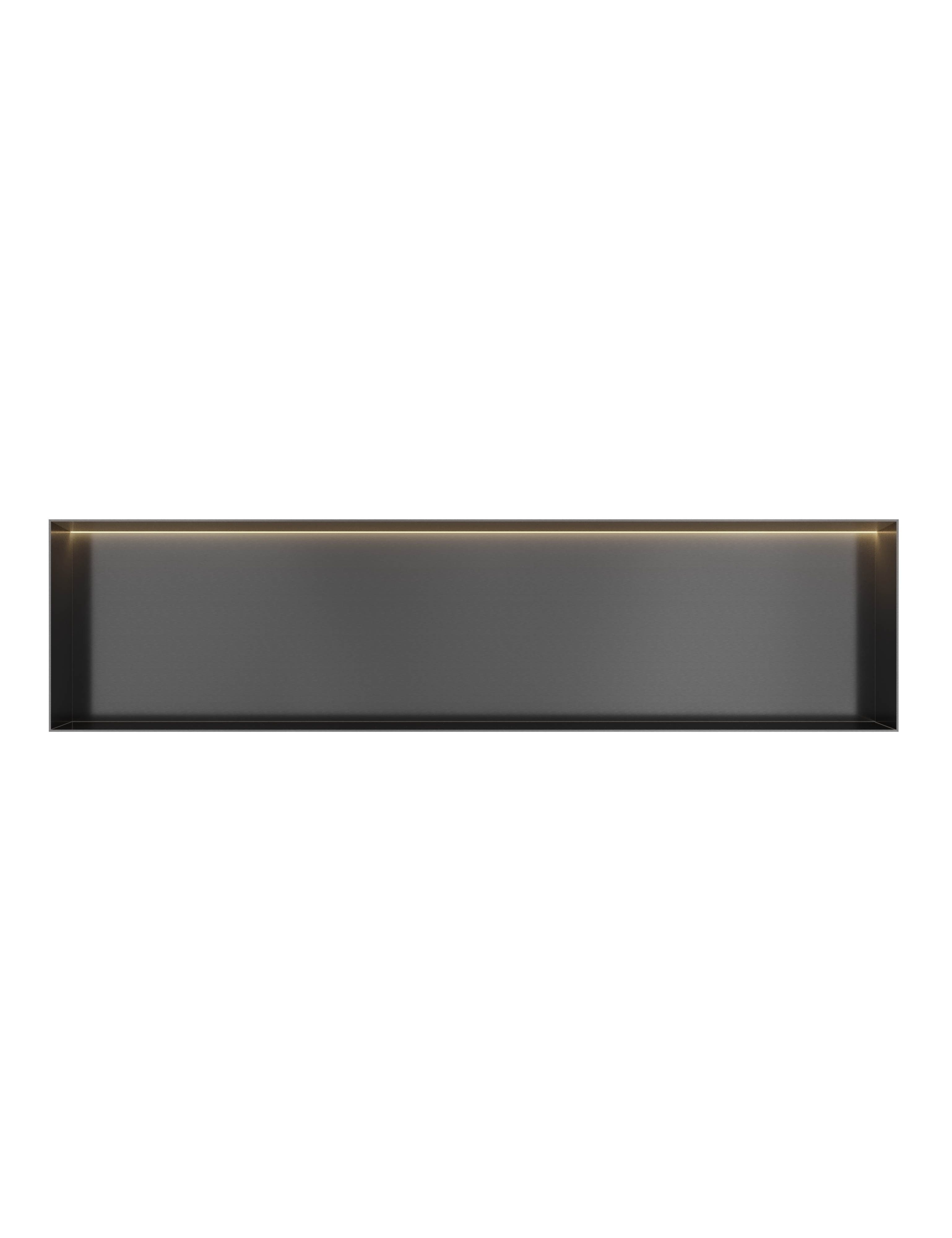 Inbouwnis 30x120x10cm frameless met LED &More BOX120FL — Geborsteld zwart PVD