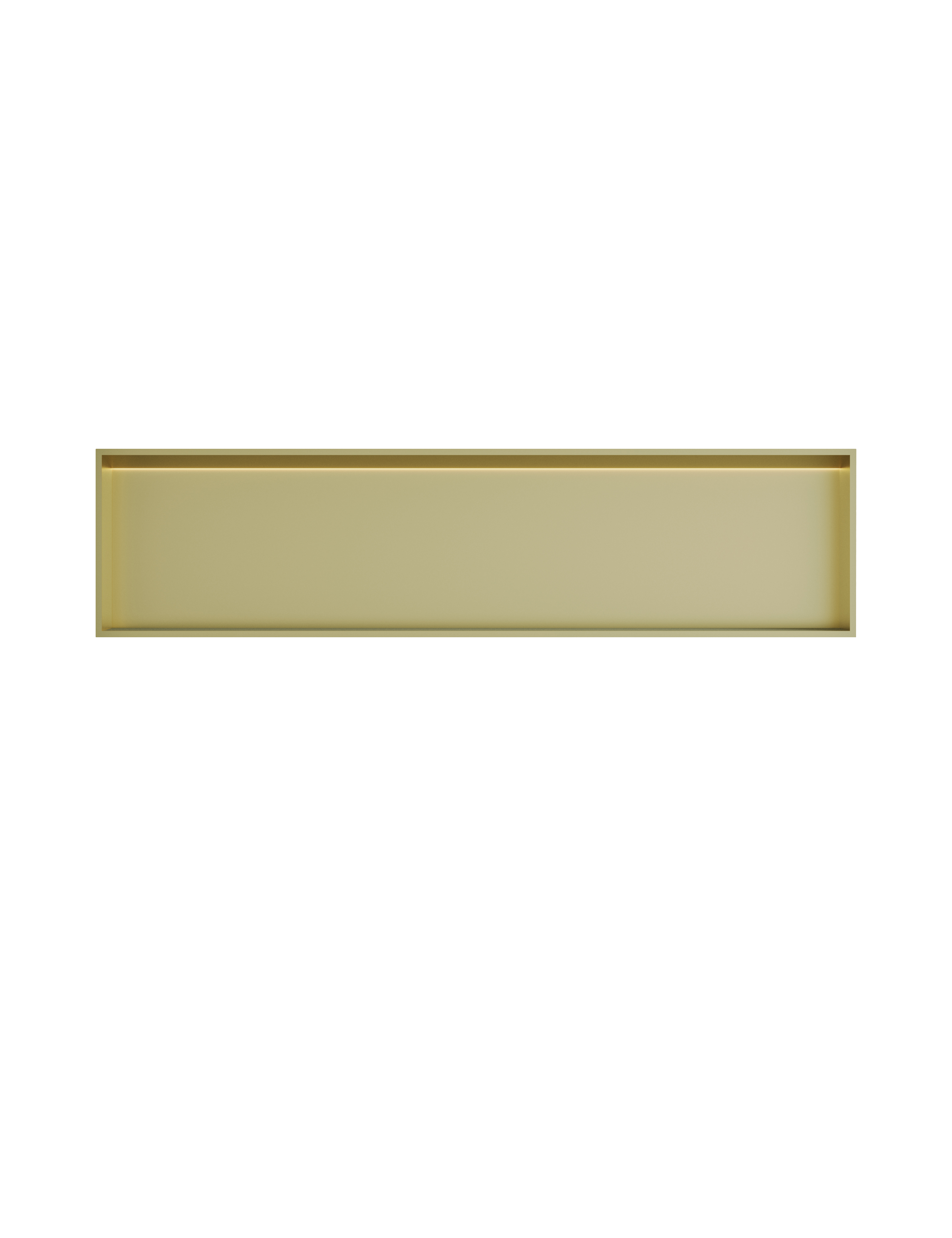 Inbouwnis 30x120x10cm met LED &More BOX120L — Geborsteld messing PVD