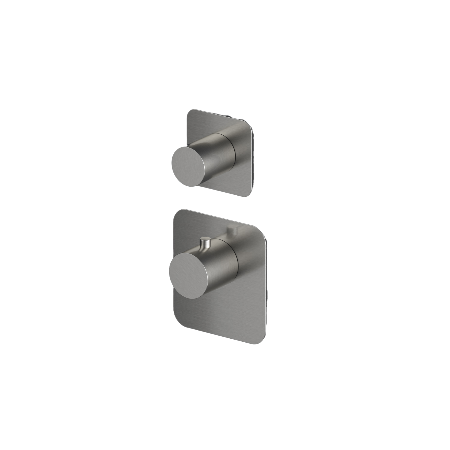 Afbouwdeel high flow thermostaat met 1 stopkraan Gal GLF011EXT — Geborsteld nikkel