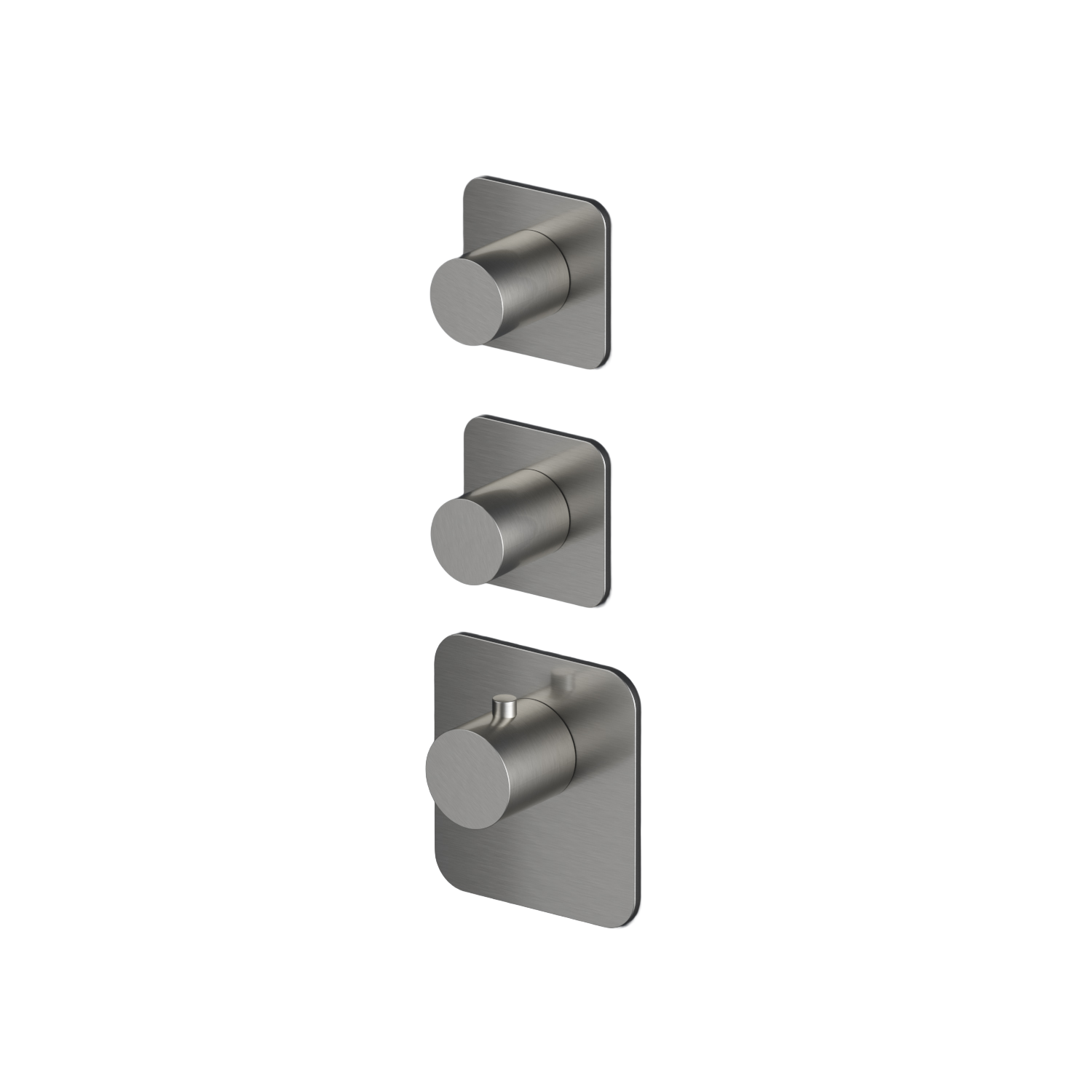 Afbouwdeel high flow thermostaat met 2 stopkranen Gal GLF012EXT — Geborsteld nikkel
