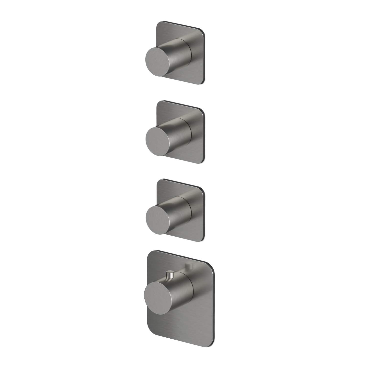Afbouwdeel high flow thermostaat met 3 stopkranen Gal GLF013EXT — Geborsteld gunmetal PVD