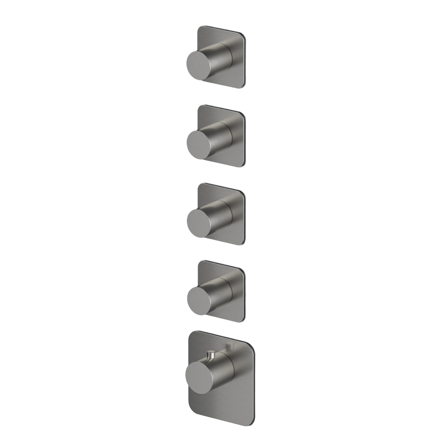 Afbouwdeel high flow thermostaat met 4 stopkranen Gal GLF014EXT — Geborsteld gunmetal PVD
