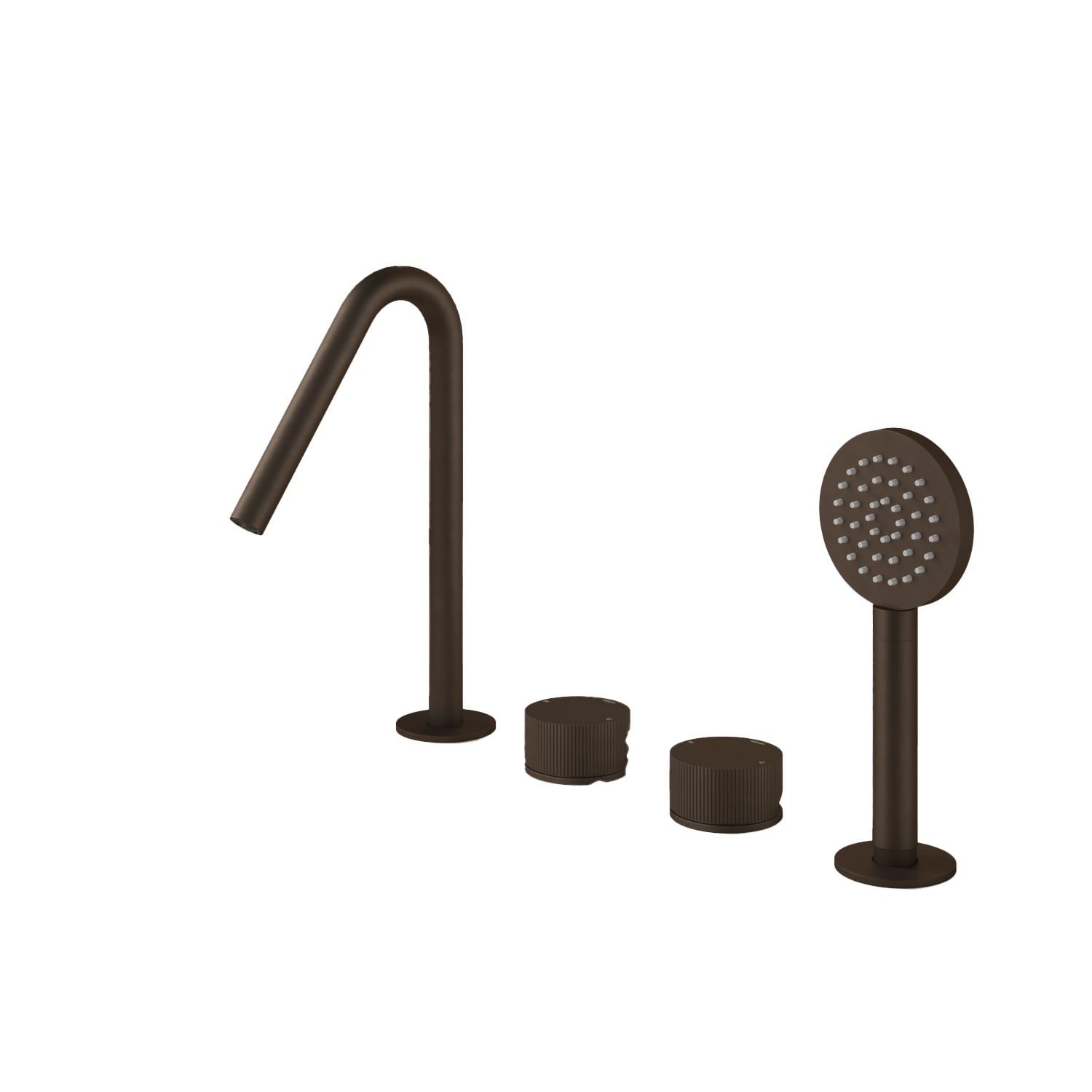 Badrandcombinatie 1-hendel mengkraan met uitloop Guy Row GY073R — Tuscan bronze