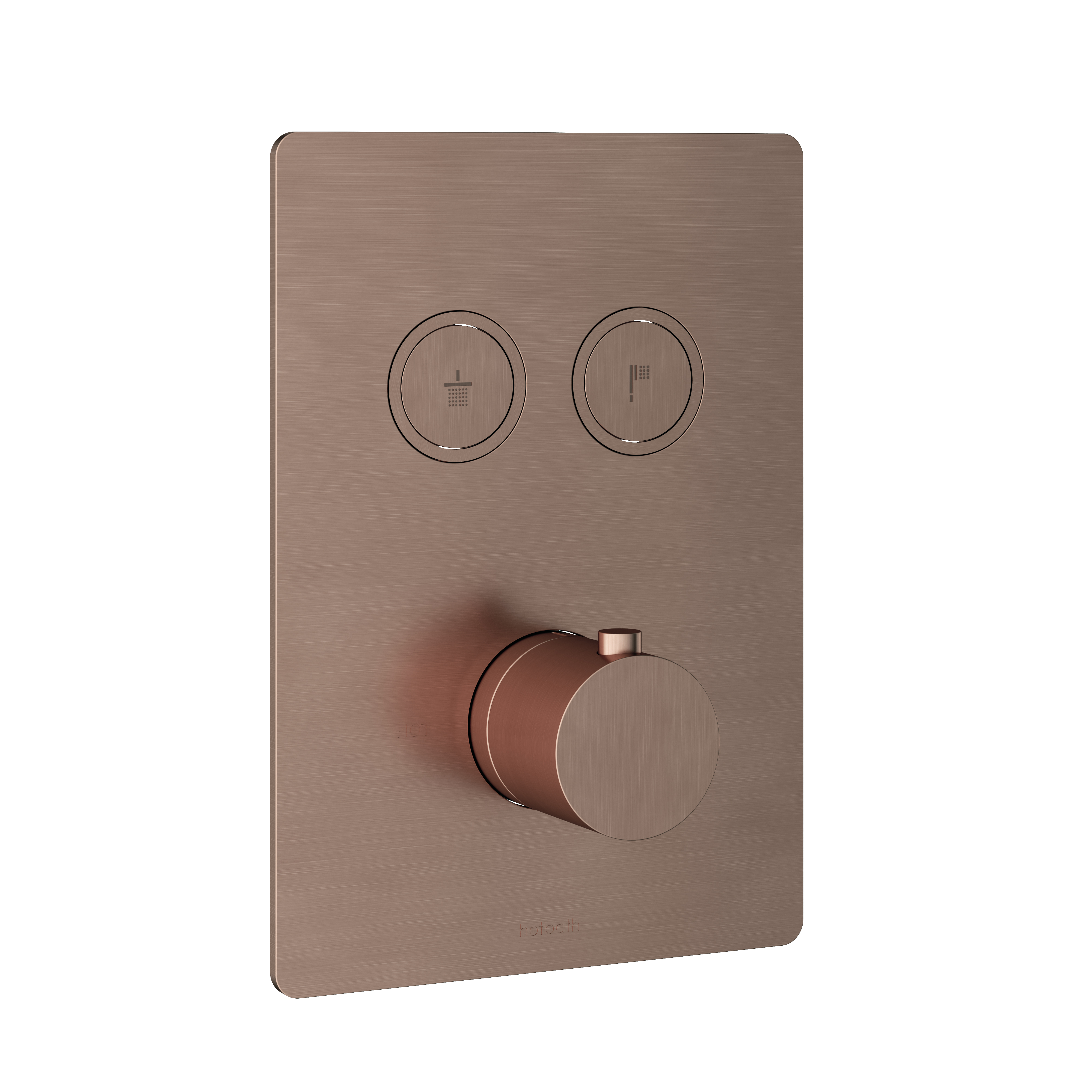 Inbouwthermostaat met 2 pushbuttons Cobber PB009QEXT — Geborsteld messing