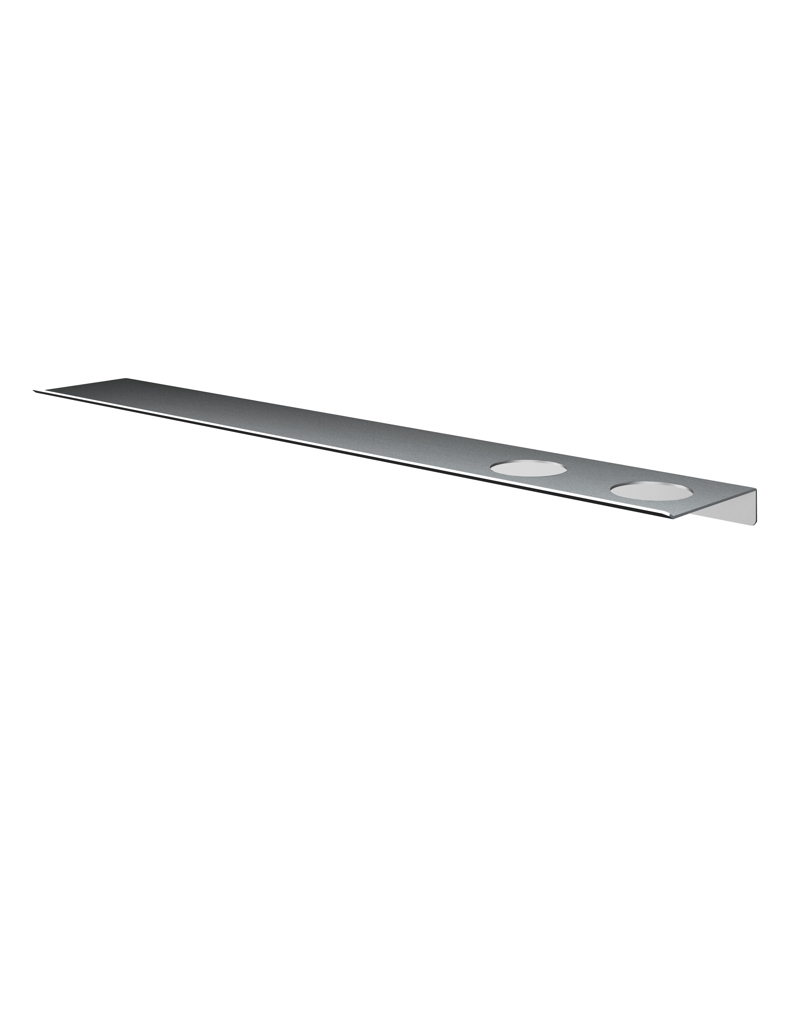 Planchet 80 cm inclusief bevestigingsrails met 2 uitsparingen &More SH080H2 — RVS 316
