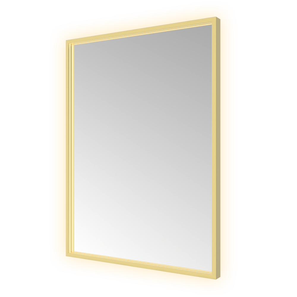 Spiegel vierkant 60 x 80 cm &More SQU680 — Geborsteld messing PVD