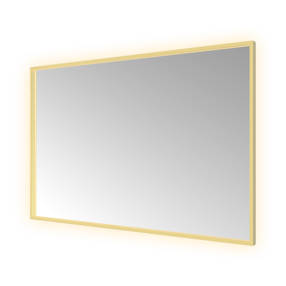 Spiegel vierkant 120 x 80 cm &More SQU128 — Geborsteld messing PVD