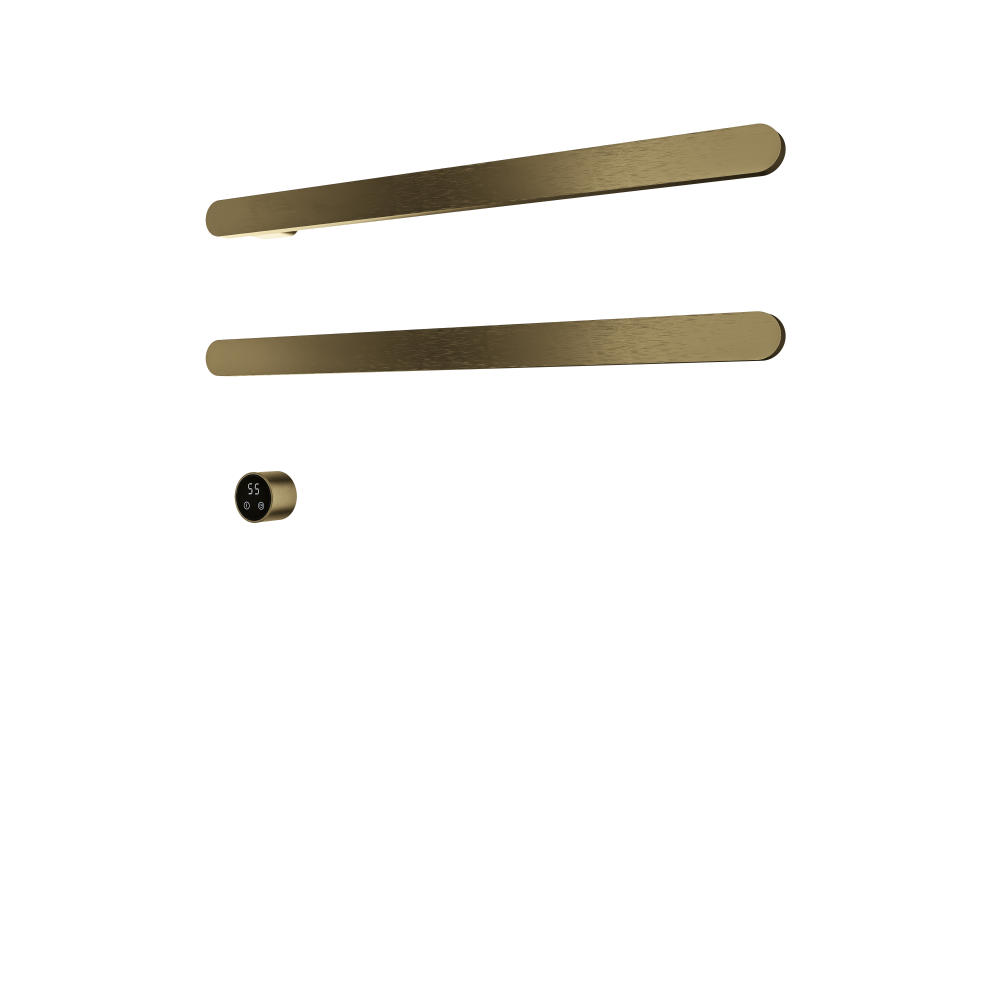 Set met 2 verwarmde handdoek rails Soft Square 80 cm &More RASS80-2 — Geborsteld messing PVD