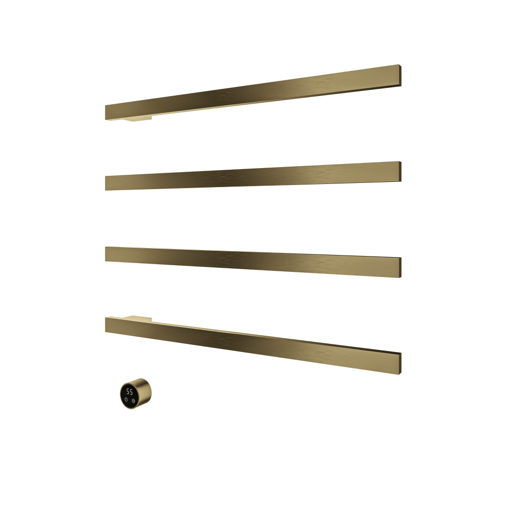 Set met 4 verwarmde handdoek rails Square 80 cm &More RAS80-4 — Geborsteld messing PVD