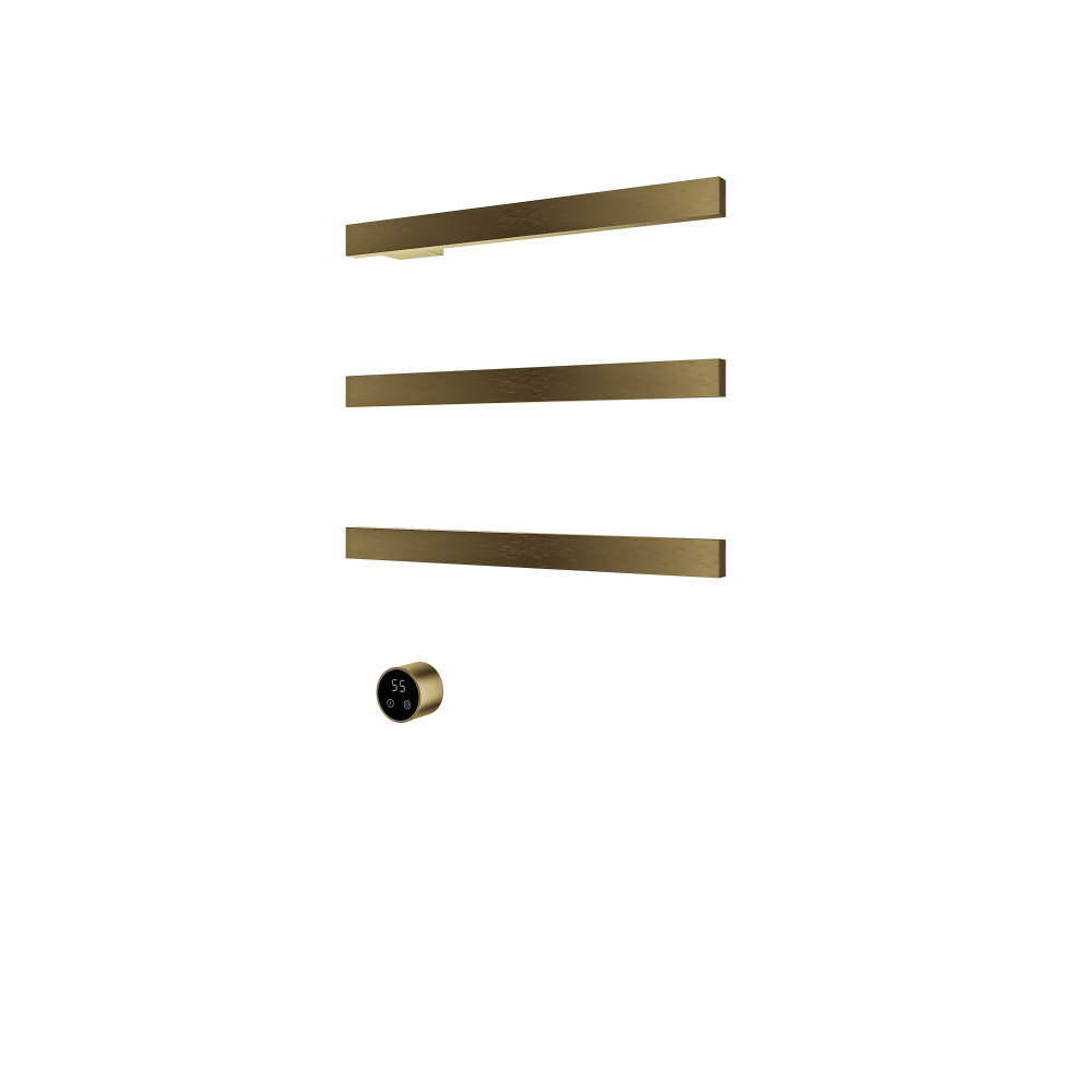 Set met 3 verwarmde handdoek rails Square 50 cm &More RAS50-3 — Geborsteld messing PVD
