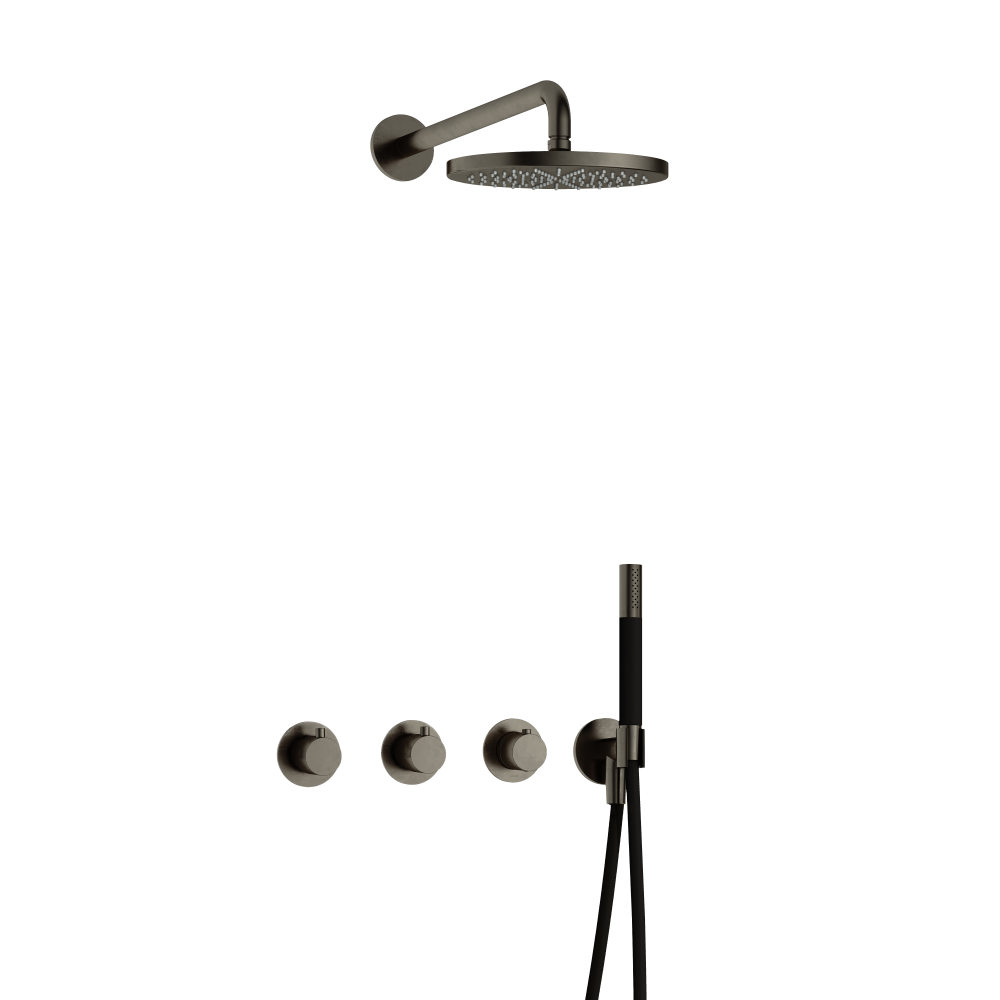 Complete thermostatische InBouwSet met 2 stopkranen Cobber IBS70 — Verouderd ijzer