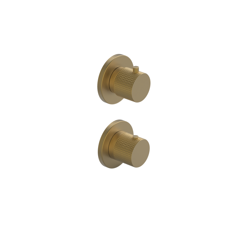 Inbouw thermostaat met 2-weg stop-omstel Guy Diamond GY7009DEXT — Geborsteld messing PVD