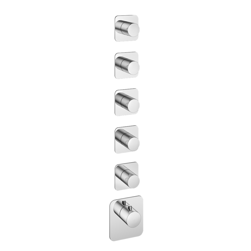 Afbouwdeel high flow thermostaat met 5 stopkranen Gal GLF015EXT — Chroom