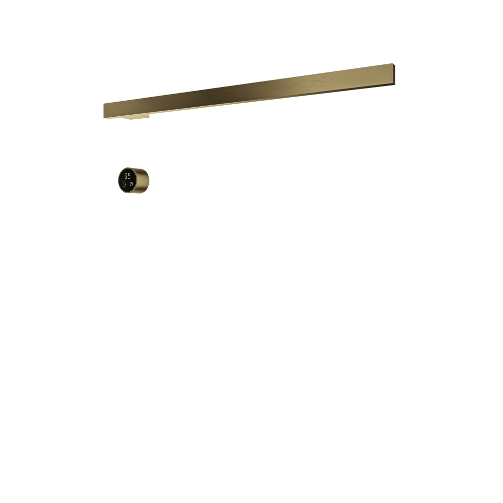Set met 1 verwarmde handdoek rail Square 80 cm &More RAS80-1 — Geborsteld messing PVD