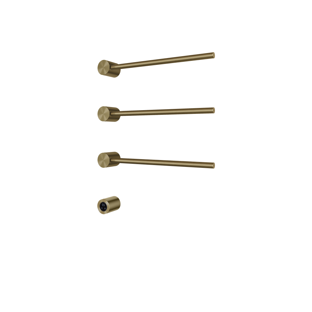 Set met 3 verwarmde handdoek rails Round 50 cm &More RARH50-3 — Geborsteld messing PVD
