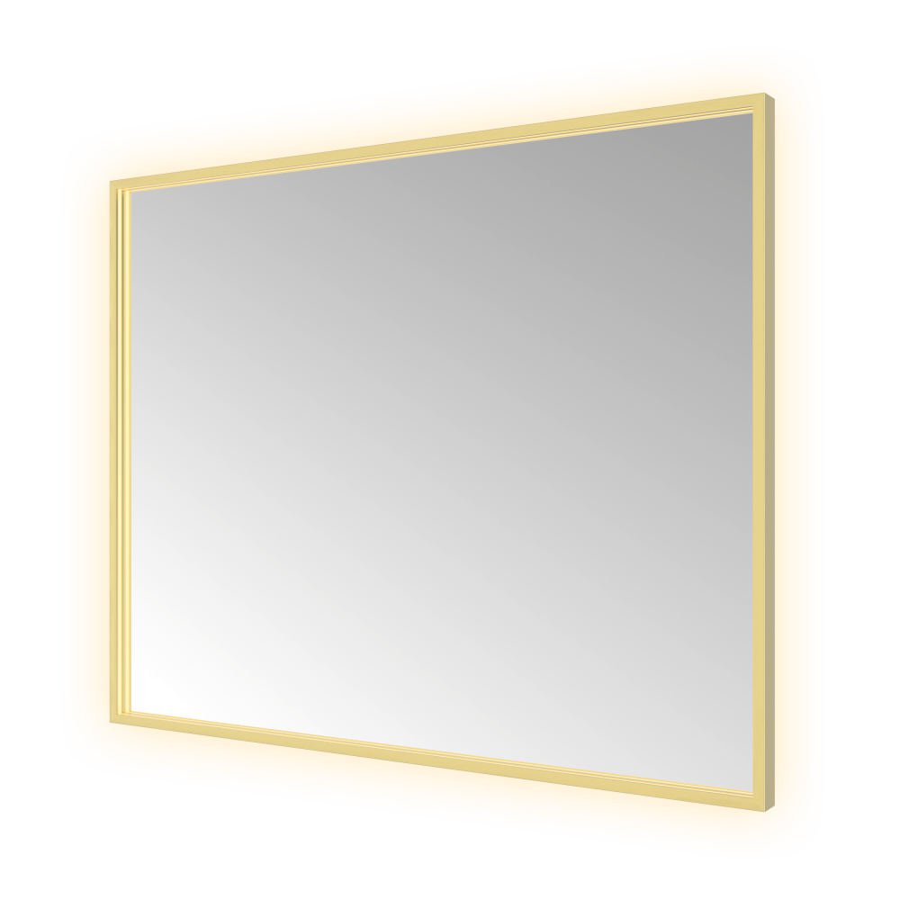 Spiegel vierkant 100 x 80 cm &More SQU180 — Geborsteld messing PVD