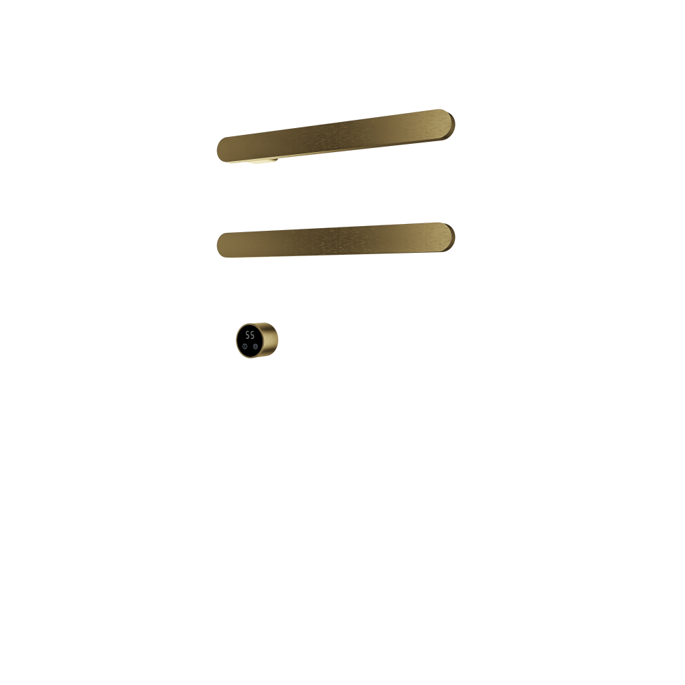 Set met 2 verwarmde handdoek rails Soft Square 50 cm &More RASS50-2 — Geborsteld messing PVD