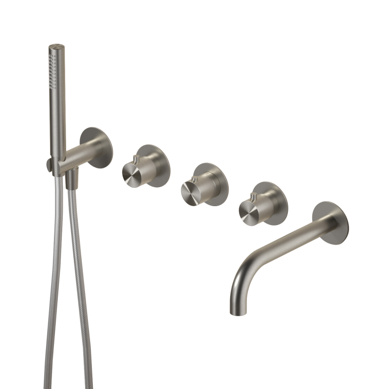 Inbouw badthermostaat 2 stopkranen met uitloop Archie AR7172EXT — RVS 316