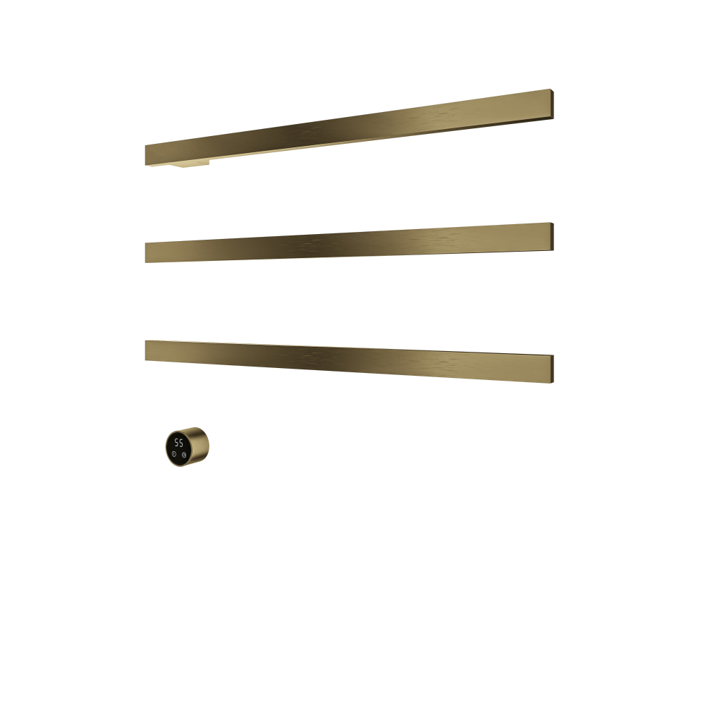 Set met 3 verwarmde handdoek rails Square 80 cm &More RAS80-3 — Geborsteld messing PVD