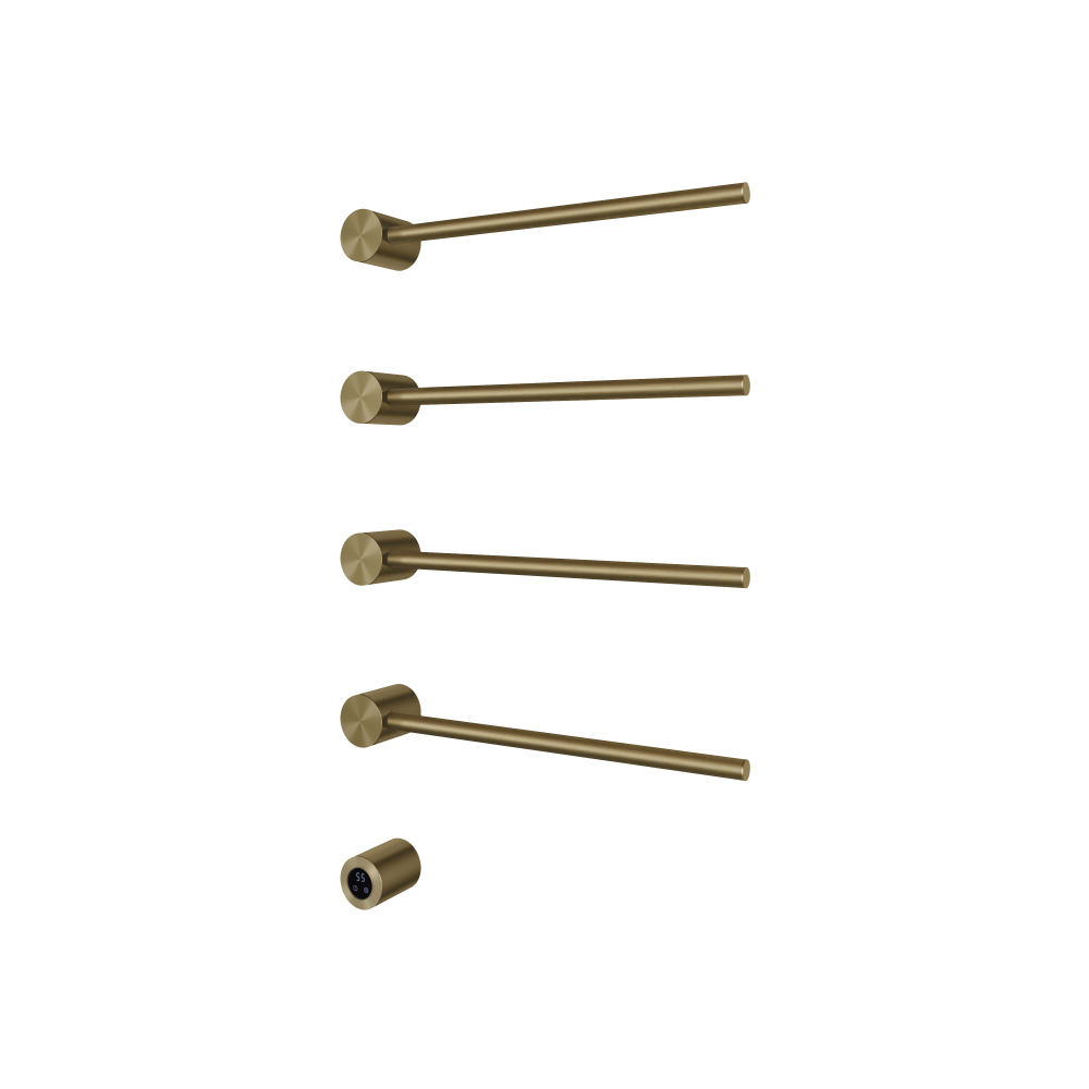 Set met 4 verwarmde handdoek rails Round 50 cm &More RARH50-4 — Geborsteld messing PVD