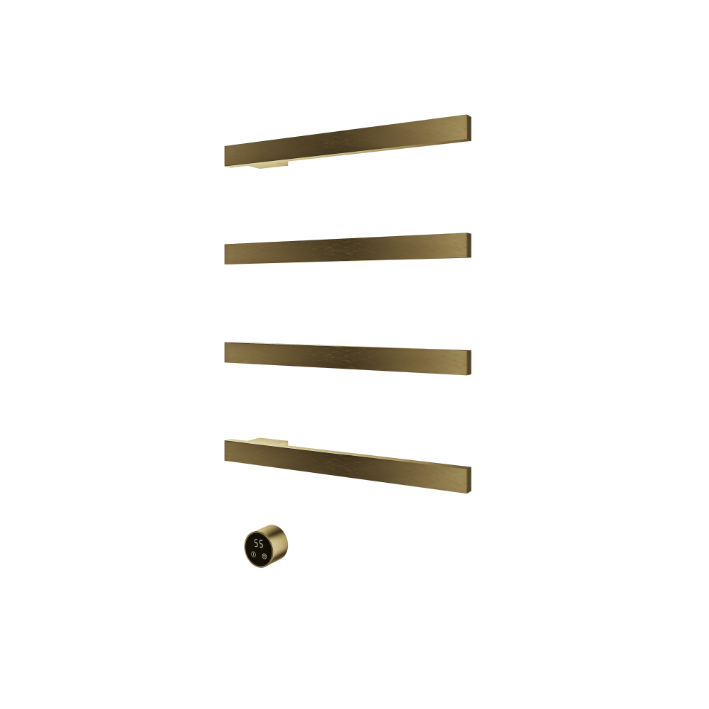Set met 4 verwarmde handdoek rails Square 50 cm &More RAS50-4 — Geborsteld messing PVD