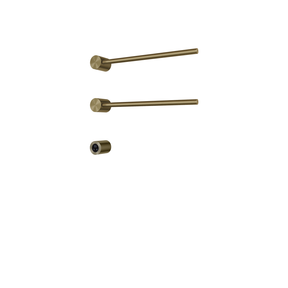 Set met 2 verwarmde handdoek rails Round 50 cm &More RARH50-2 — Geborsteld messing PVD