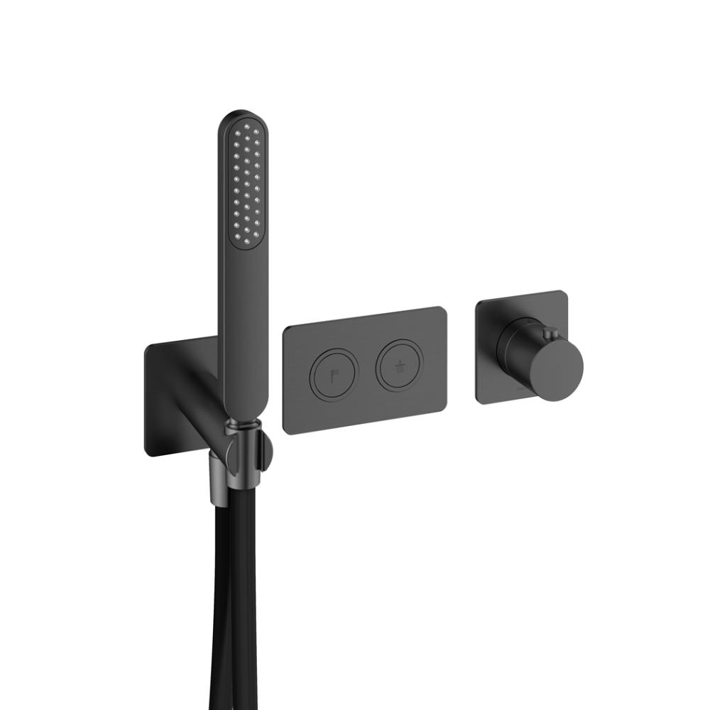 Afbouwdeel inbouwthermostaat met 2 pushbuttons Gal PB7071EXT — Geborsteld gunmetal PVD