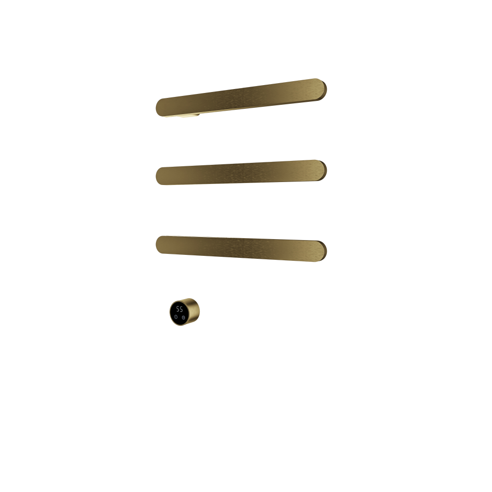 Set met 3 verwarmde handdoek rails Soft Square 50 cm &More RASS50-3 — Geborsteld messing PVD