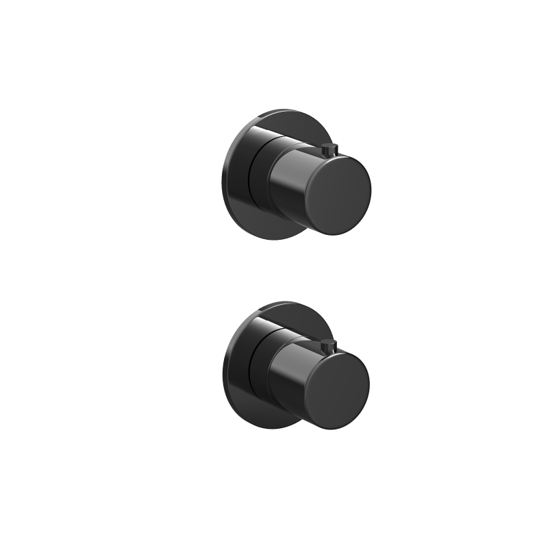 Inbouw thermostaat met 2-weg stop-omstel Cobber CB7009EXT — Gepolijst zwart PVD