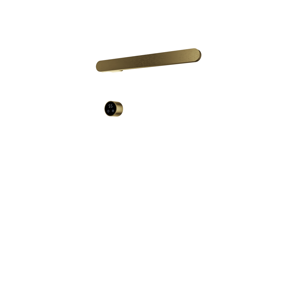 Set met 1 verwarmde handdoek rail Soft Square 50 cm &More RASS50-1 — Geborsteld messing PVD