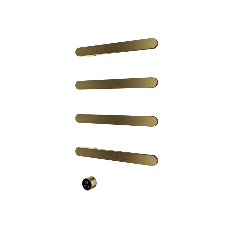 Set met 4 verwarmde handdoek rails Soft Square 50 cm &More RASS50-4 — Geborsteld messing PVD