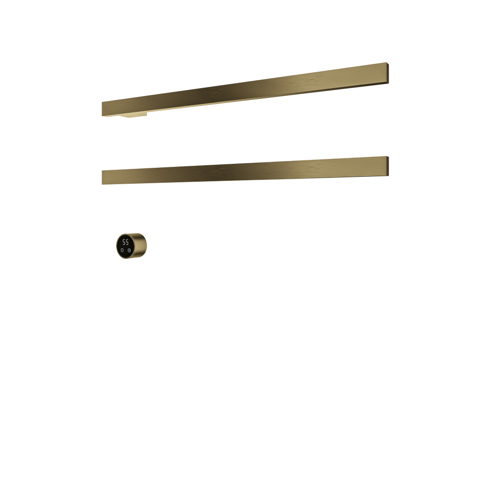 Set met 2 verwarmde handdoek rails Square 80 cm &More RAS80-2 — Geborsteld messing PVD