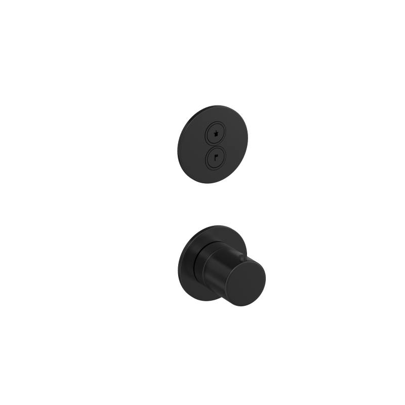 Inbouwthermostaat met 2 pushbuttons Cobber PB7009EXT — Geborsteld zwart PVD