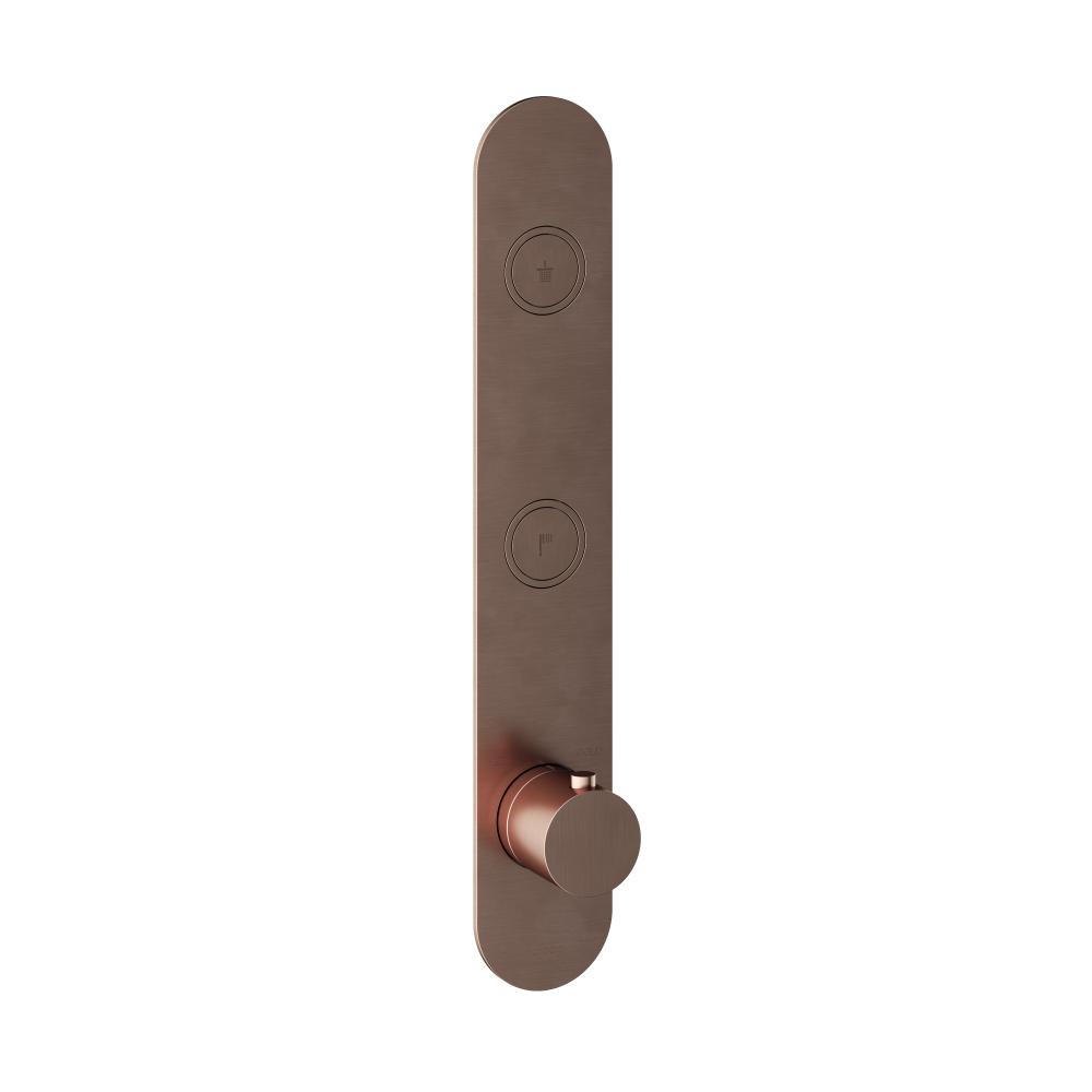 Inbouwthermostaat met 2 pushbuttons Cobber PB066EXT — Geborsteld koper PVD