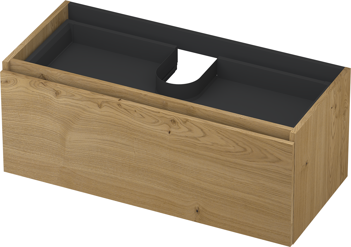 Onderkast 1 lade greeploos fineer eiken incl. binnenlade – Fineer – Natur
