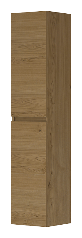 Hoge kast greeploos fineer 2-deuren – Fineer – Natur