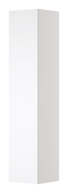 Hoge kast greeploos gelakt 1-deur (37cm diep) – Lak – Mat wit