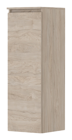 Halfhoge kast greeploos houten keerlijst 1-deur – Houtdecor – Ivoor eiken