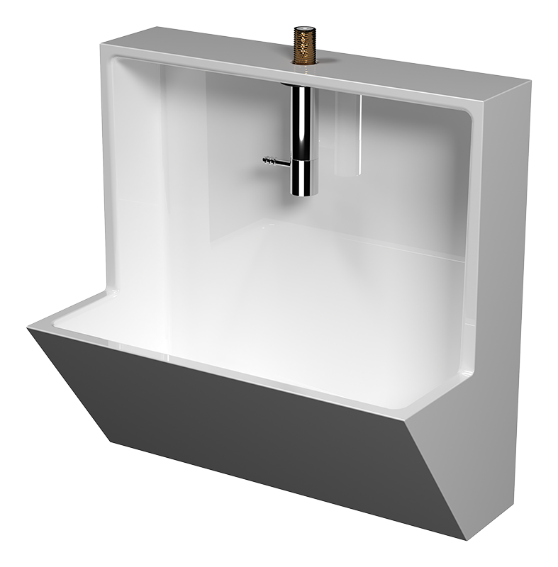 Recess – Polystone – Glans wit – kraan Chroom