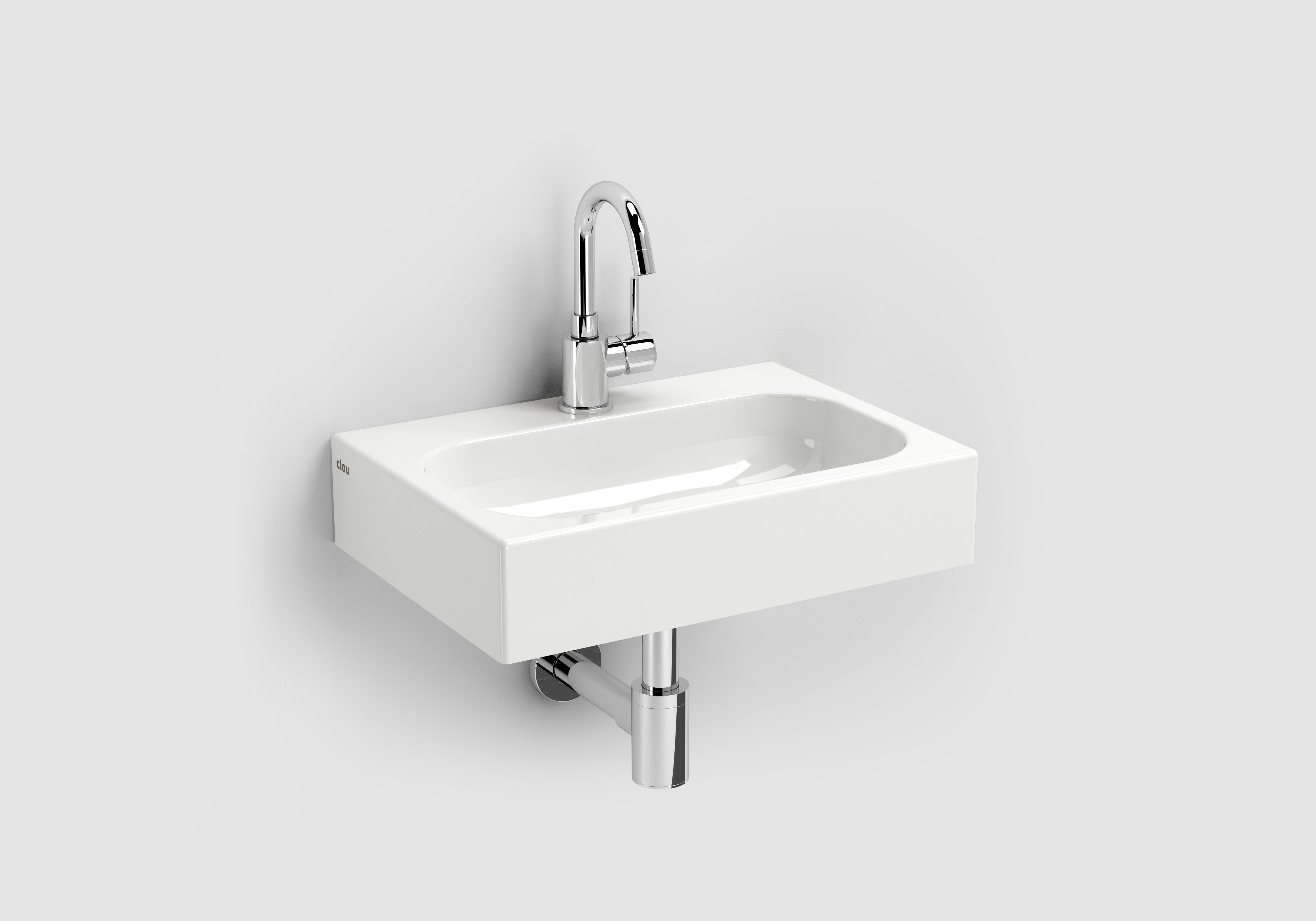 Mini Match Me fontein, met voorbewerkt kraangat, glanzend wit mineral marmer