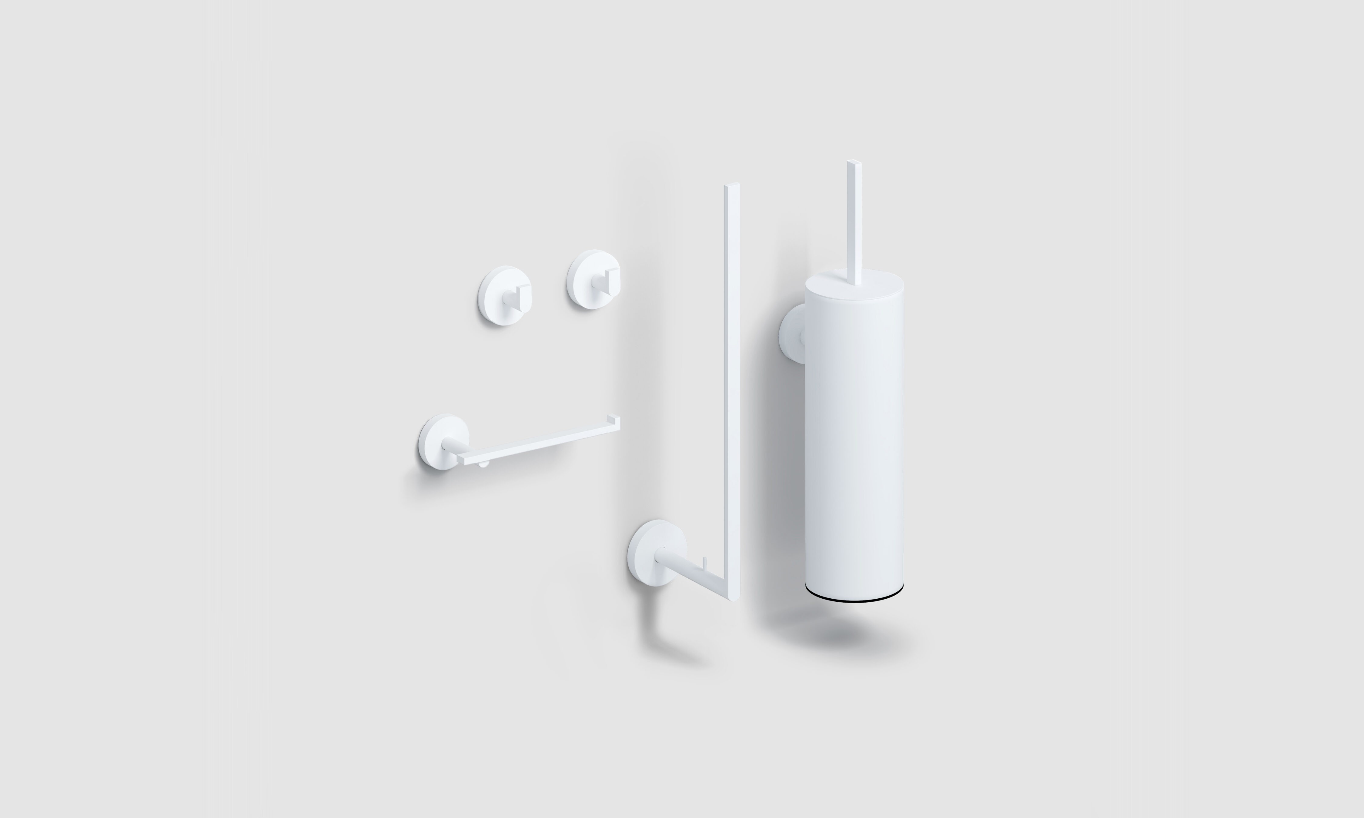 toilet accessoireset, mat wit