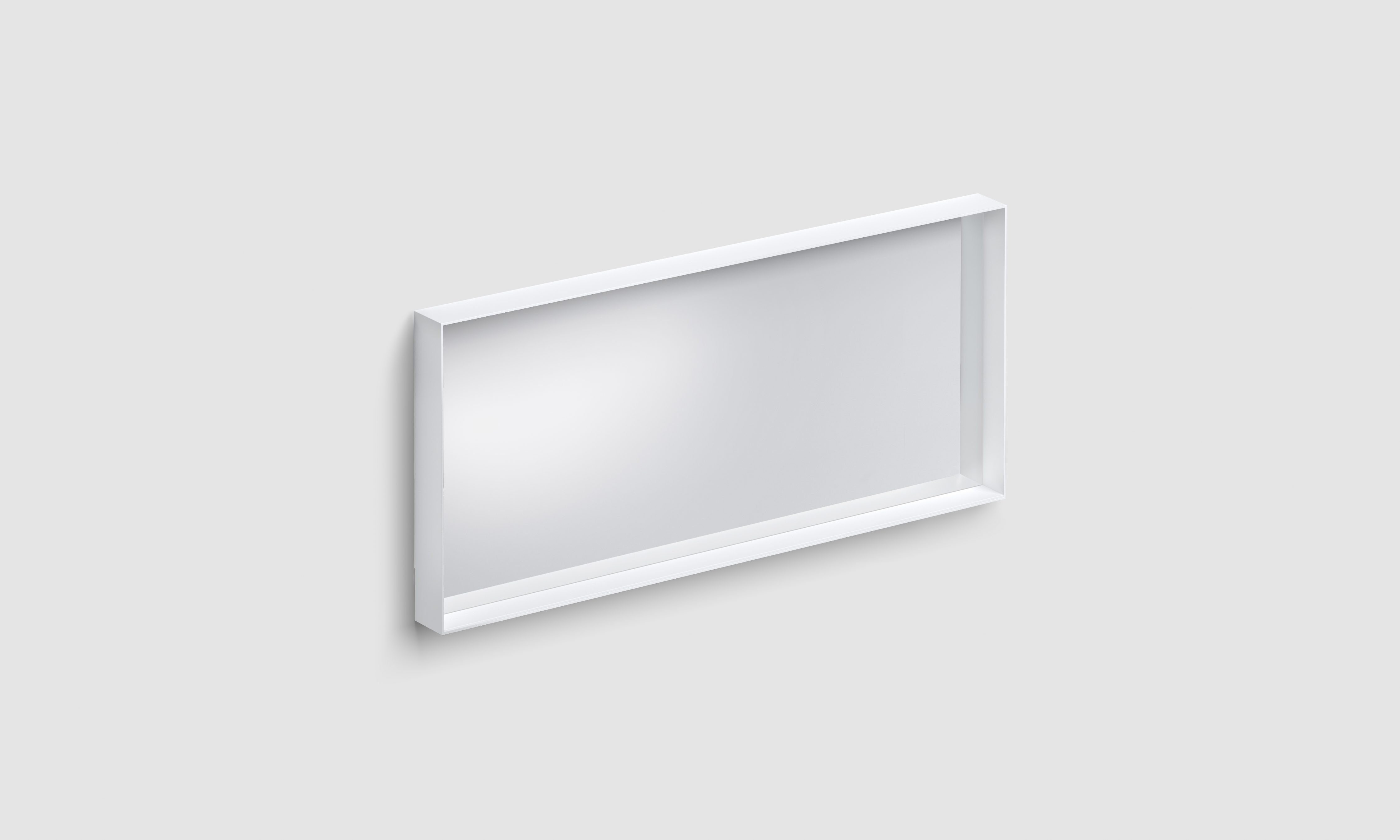 mat wit, 110cm, met ophangsysteem, met glazen inleg planchet
