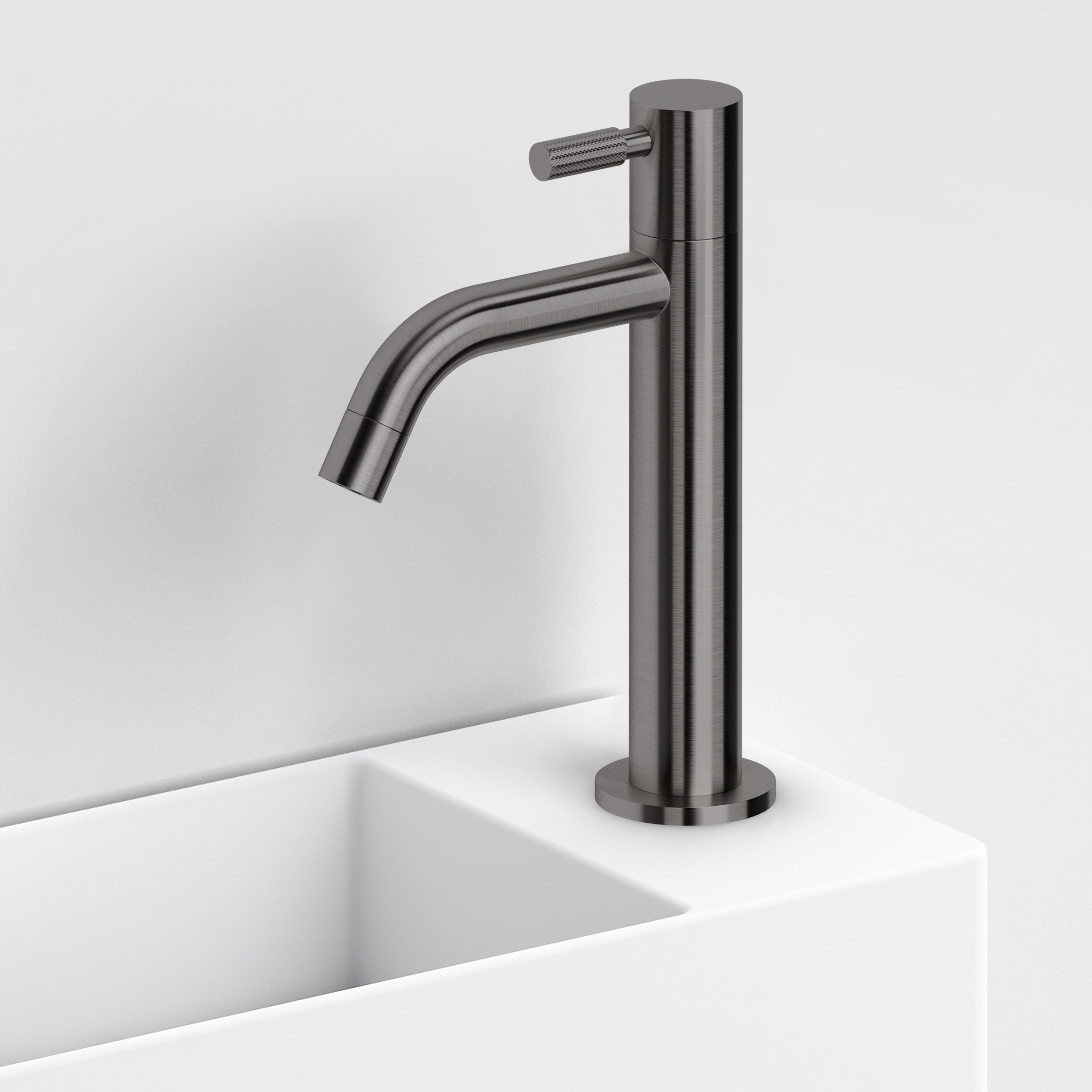 Freddo 2 fonteinkraan, hoge versie, gunmetal geborsteld PVD, met anti-vingerafdruk coating
