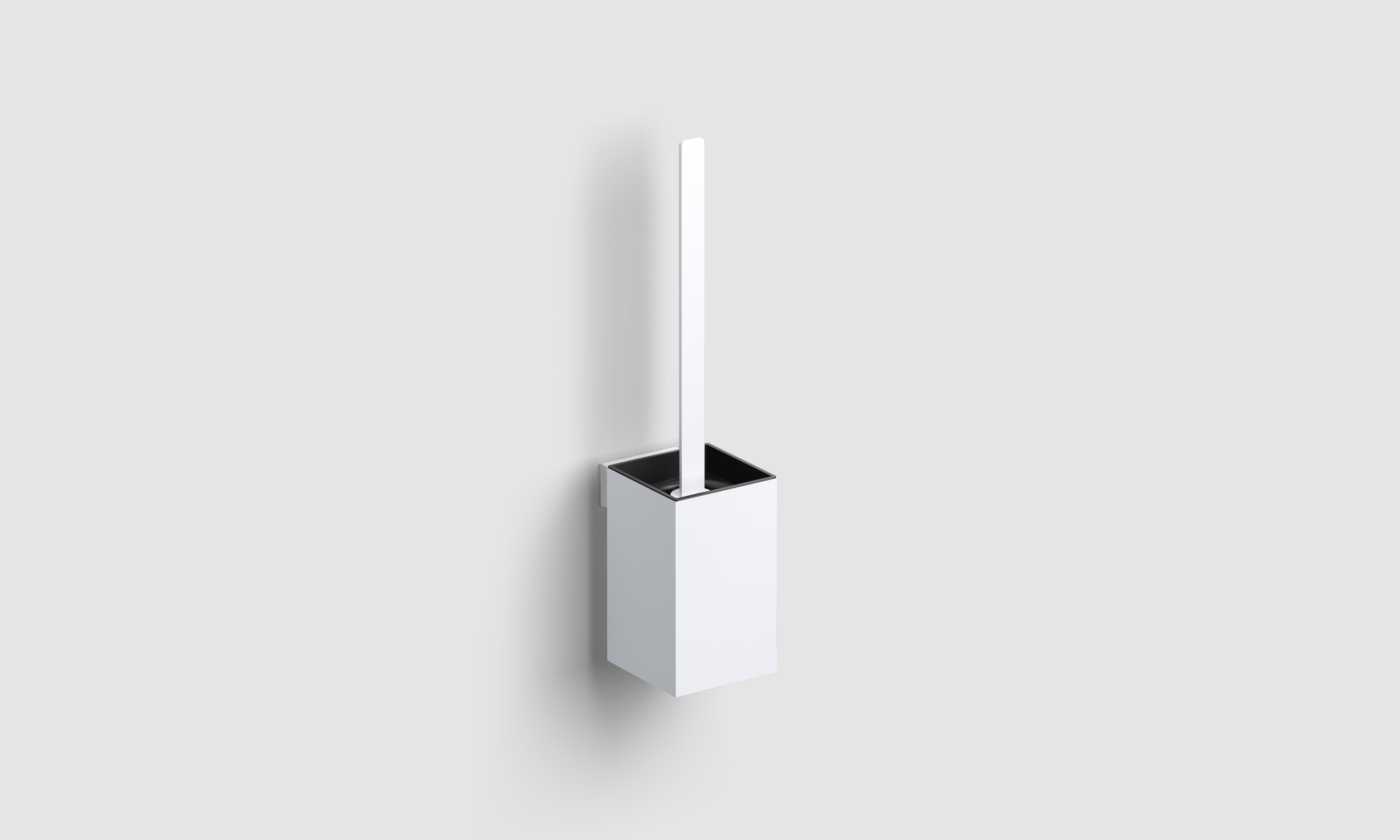 toiletborstelgarnituur, wandmontage, mat wit