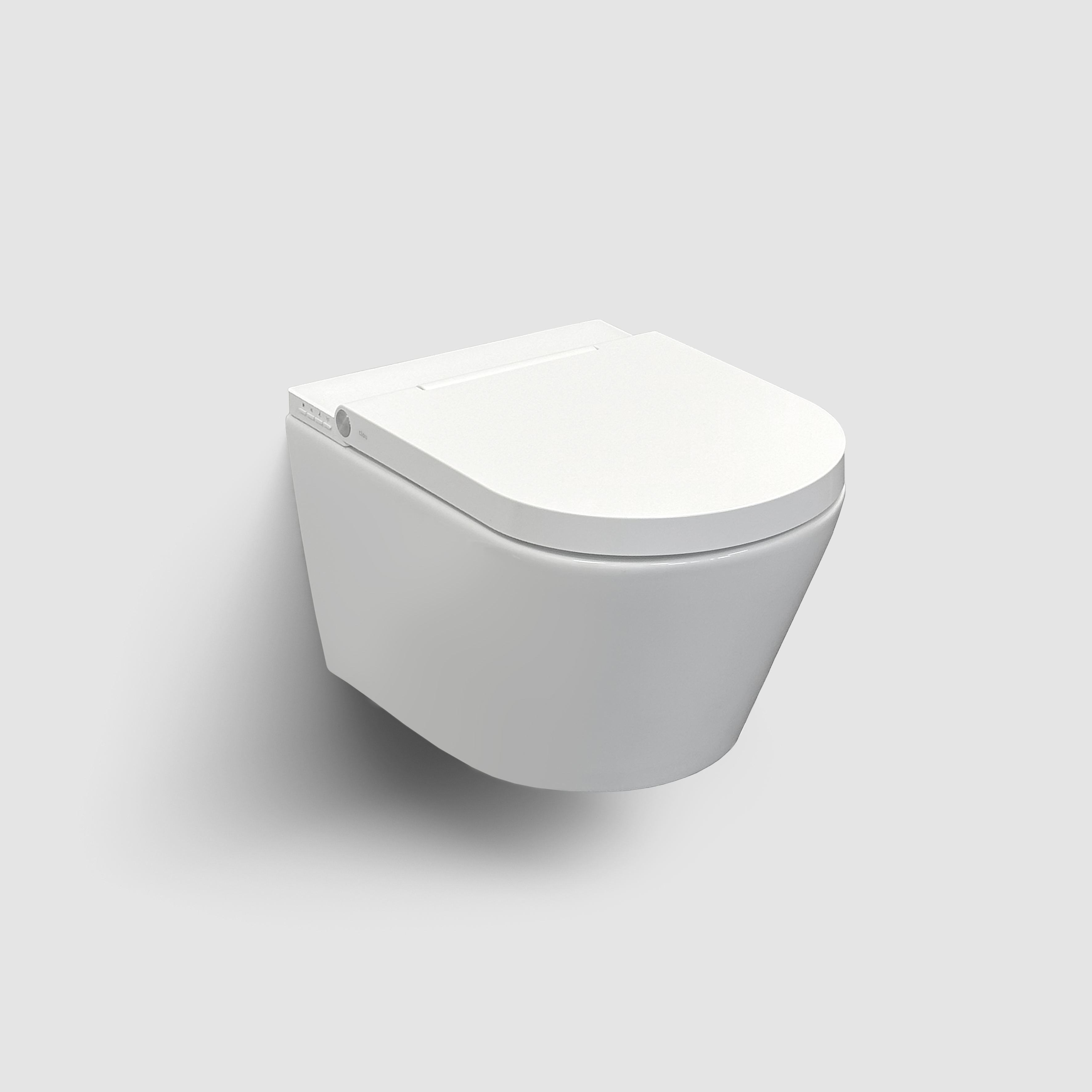 douche-WC, met turbo flush, 57cm, met zitting en deksel, glanzend wit keramiek