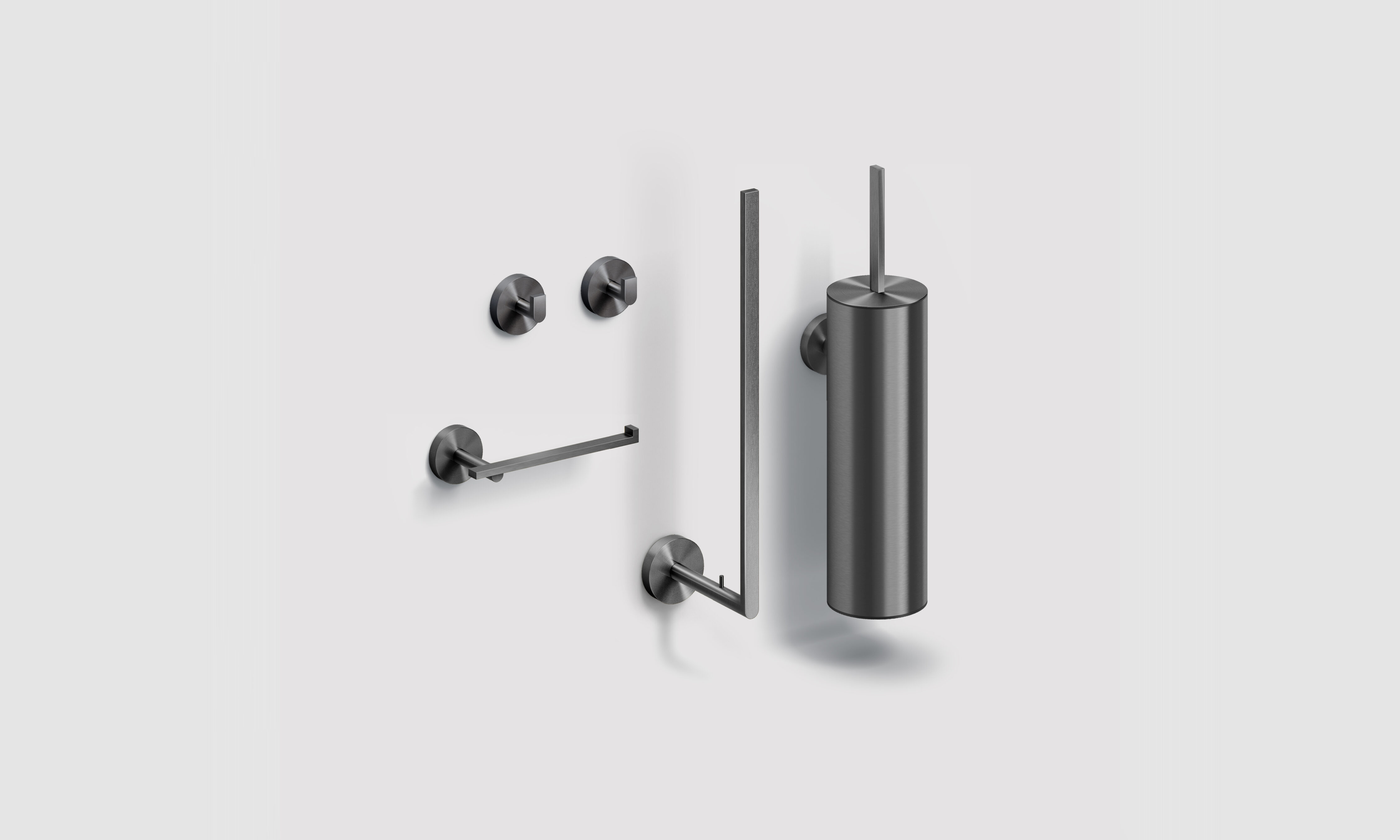 toilet accessoireset, gunmetal geborsteld PVD